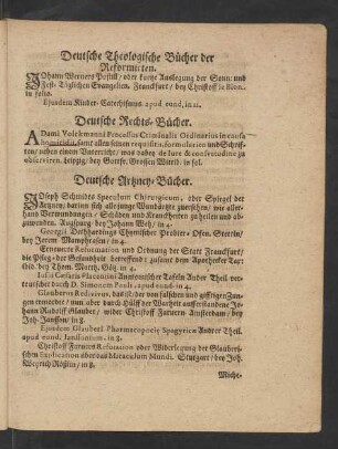 Deutsche Artzney-Bücher.