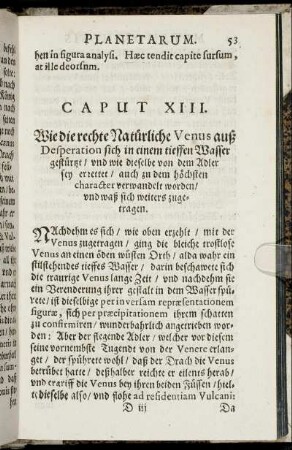 Caput XIII. Wie die rechte Natürliche Venus auß Desperation sich in einem tieffen Wasser gestürzt ...