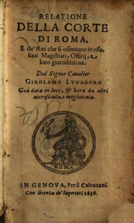 Relatione della corte di Roma, [6]. (1656)