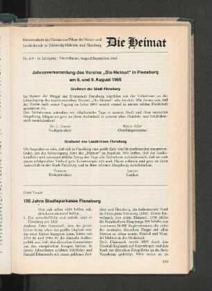 Nr. 8/9, 76. Jahrgang, Neumünster, August/September 1969