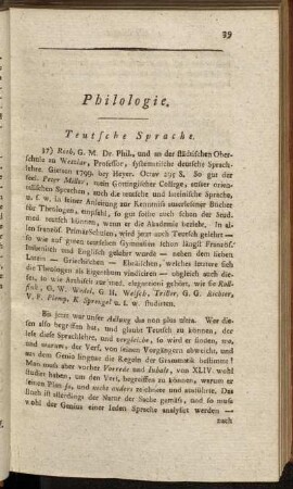 Philologie.