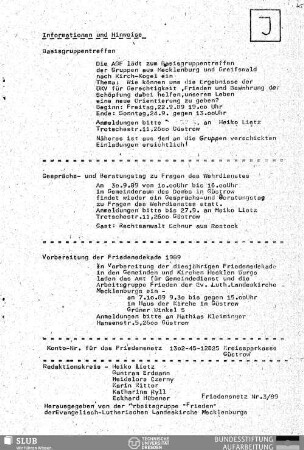 Informationen und Hinweise