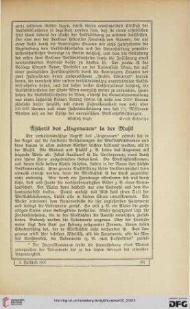 Ästhetik des "Ungenauen" in der Musik