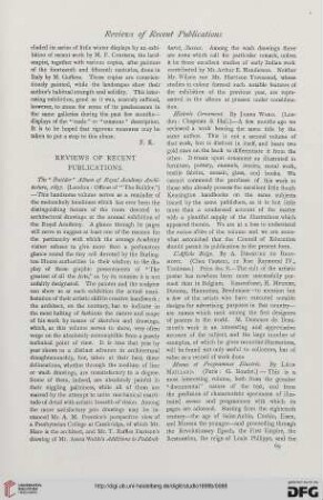 Reviews of recent publications