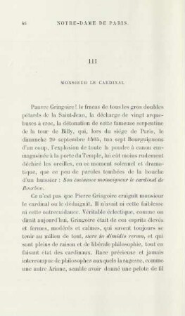 III. Monsieur le cardinal