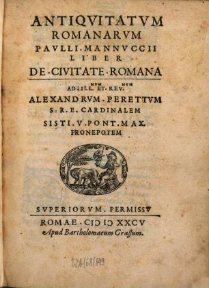 Antiquitatum Romanarum Liber de Civitate Romana