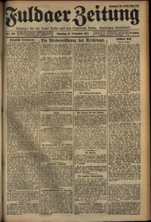 Ausgabe vom Dienstag, den 22. November 1927.