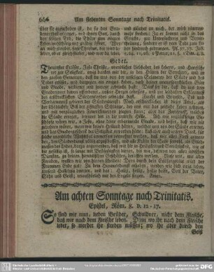 Am achten Sonntage nach Trinitatis. Epistel, Röm. 8. v. 12-17