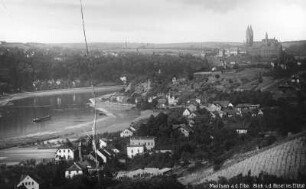Meißen. Blick von der Bosel ins Elbtal nach Meißen