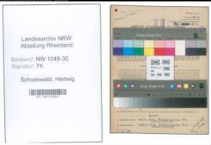 Entnazifizierung Hedwig Schoenwald , geb. 18.05.1909 (Angestellte)