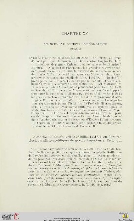 Chapitre XV: Le nouveau schisme ecclésiastique, 1437-1448