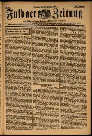 Erste Ausgabe vom Samstag, den 25. Januar 1896.