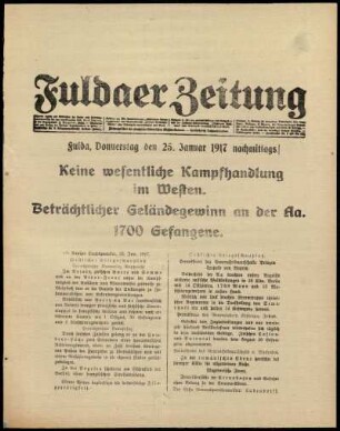 Ausgabe vom Donnerstag, den 25. Januar 1917.