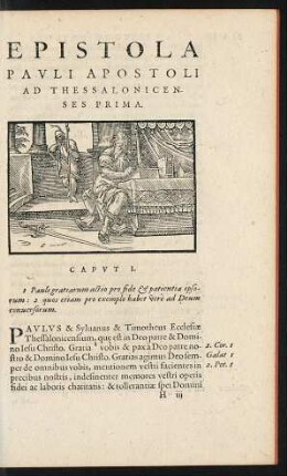 Epistola Pauli Apostoli Ad Thessalonicenses Prima.