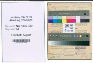 Entnazifizierung August Freidhoff , geb. 18.05.1896 (Werkfuehrer)