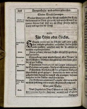 XXVII. Für Höfer oder Höcker.