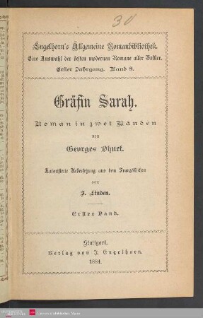 1: Gräfin Sarah : Roman