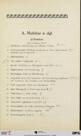 a) Boudoir (Nr. 1-22)