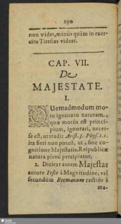 Cap. VII. De Majestate