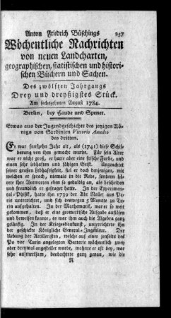 Drey und dreyßigstes Stück