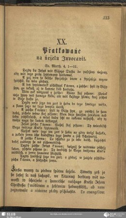 XX. Pṙatkowaṅe na ṅeżelu Invocavit