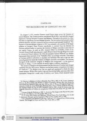 Chapter One - The Background of Conflict 1914-1923