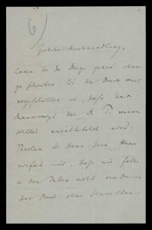 Brief von Herman Grimm an Dieterichsche Buchhandlung, Göttingen
