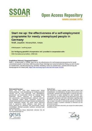Start me up: the effectiveness of a self-employment programme for needy unemployed people in Germany