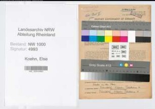 Entnazifizierung Else Koehn, geb. 04.05.1897 (Postobersekretaerin)