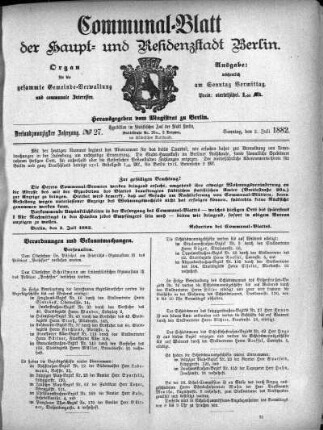 1882,27: No. 27, 2. Juli 1882