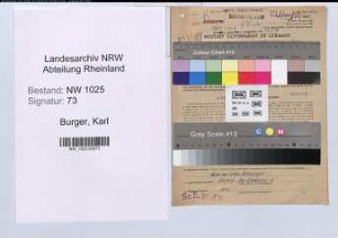 Entnazifizierung Karl Burger , geb. 26.01.1887 (Fernmelderevisor)