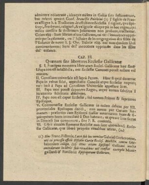 Cap. III. Quaenam sint libertates Ecclesiae Gallicanae