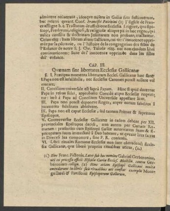 Cap. III. Quaenam sint libertates Ecclesiae Gallicanae