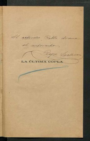 [Dedicatoria a Pablo Arana escrita a mano]
