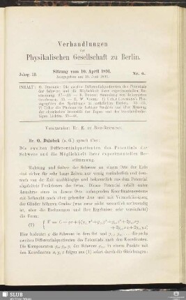 Nr. 6. Sitzung vom 10. April 1891