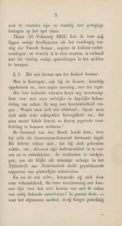 § 1. Het niet hooren van het Indisch bestuur