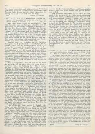 373-374 [Rezension] Lortz, Joseph, Tertullian als Apologet. Bd. 1