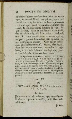 Cap. IX. De Imputatione Morali Dolo Et Culpa