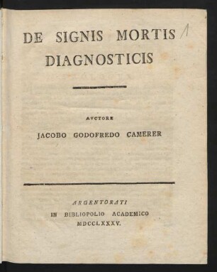De Signis Mortis Diagnosticis