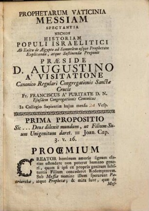 Prophetarum vaticinia Messiam spectantia