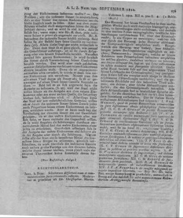Martin, C.: Selectarum dissertationum et commentationum juris criminalis collectio. Vol I. Jena: Bran 1822