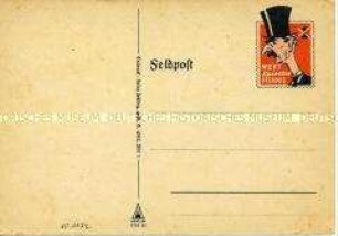 Feldpostkarten-Vordruck mit anti-englischem Motiv