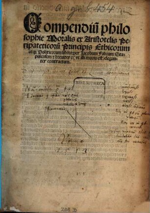 Compendium philosophiae moralis ex Aristotelis ethicorum libris contractum