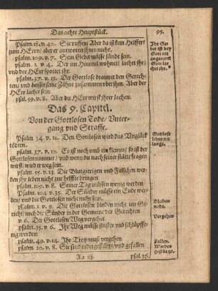 Das 9. Capitel. Von der Gottlosen Tode/ Untergang und Straffe.