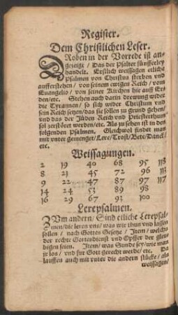 Weissagungen.