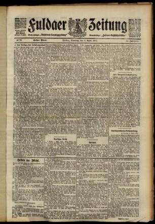Erste Ausgabe vom Dienstag, den 02. April 1912.