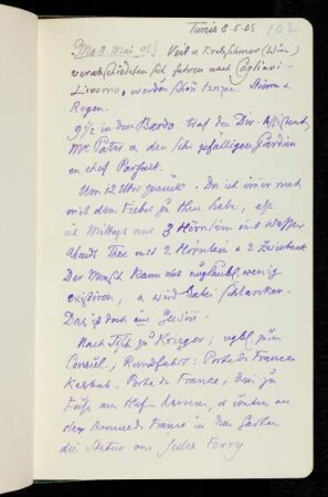 102r-107r 8.5.1905 Tunis, Bardo: Musée Alaoui, mit Zeichnungen und Inschriften
