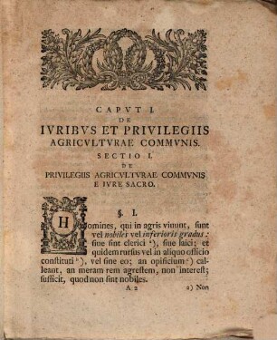 Jo. Pauli Kressii disp. ... de privilegiis agriculturae apud Germanos : von Freyheiten des Ackerbaues in Teutschland