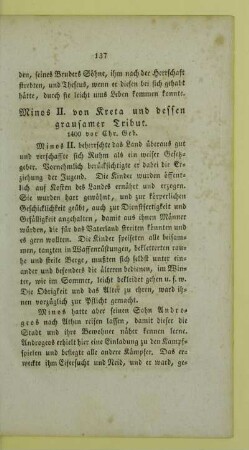 Minos II. von Kreta und dessen grausamer Tribut