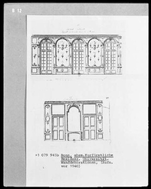 Wanddekorationen im Inneren der ehemaligen kurfürstlichen Residenz